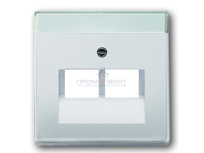 Накладка для двойной телефоной и компьютерной розетки ABB Pure Сталь (1803-02-866)