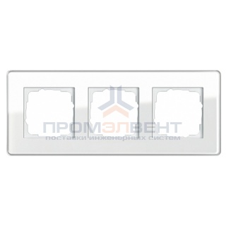 Рамка 3-ая Gira Esprit Glass C Белое стекло
