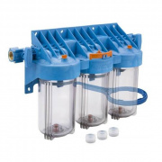 Фильтр магистральный 10"BB ДЖИЛЕКС 1MC10Т3 - 1" (ВР/ВР торцевое, 3 прозрачных колбы)