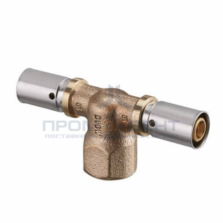 Тройник с переходом на внутреннюю резьбу Oventrop Cofit P - 40x3.5 x 1/2" (прессовой, латунь)