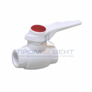 Кран шаровой Fusitek - 20 (Пайка/Пайка, ручка-рычаг белая с красной меткой)