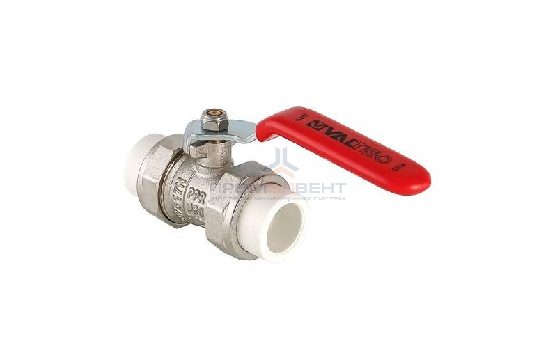 Кран шаровой разъемный VALTEC VTp.745 - 20 (Пайка/Пайка, для полипропиленовых труб, цвет белый)