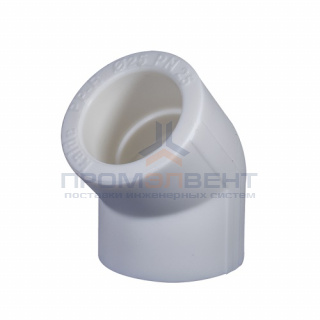 Отвод 45° KALDE - 75 (для полипропиленовых труб под пайку, цвет белый)
