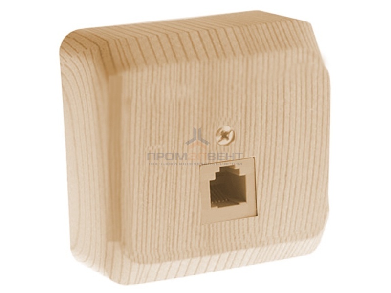 Розетка телефонная RJ-11 Этюд сосна [уп 25 шт]