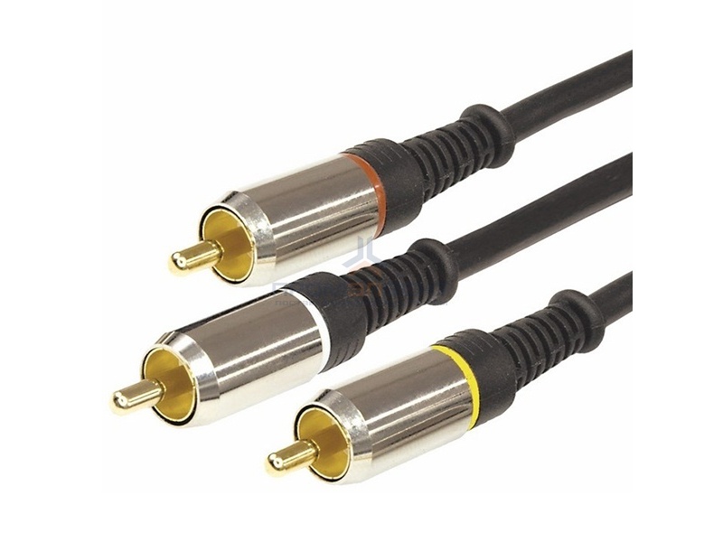 Шнур 3RCA Plug-3RCA Plug 5М GOLD-металл