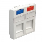 Накладка для двух розеток RJ-12 и RJ-45 Экопласт LK45, 45х45мм белая