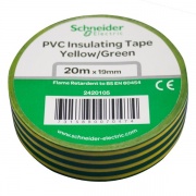 Изолента ПВХ Schneider Electric 19мм х 20 метров желто-зеленая