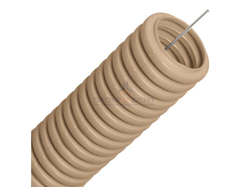 Труба гофрированная ПВХ д25 под дерево (сосна) с протяжкой (бухта 25м)