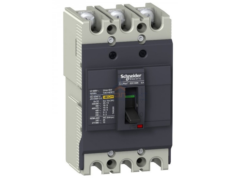 Автоматический выключатель Schneider Electric EZC100N 63A 18 кА/380В 3П3T (автомат)