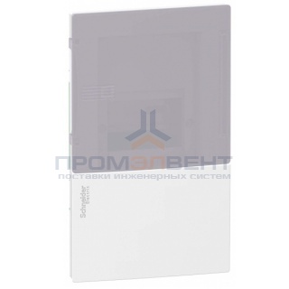 Бокс встраиваемый Schneider Electric Mini Pragma 4 модуля с дымчатой дверью с клемниками N+PE